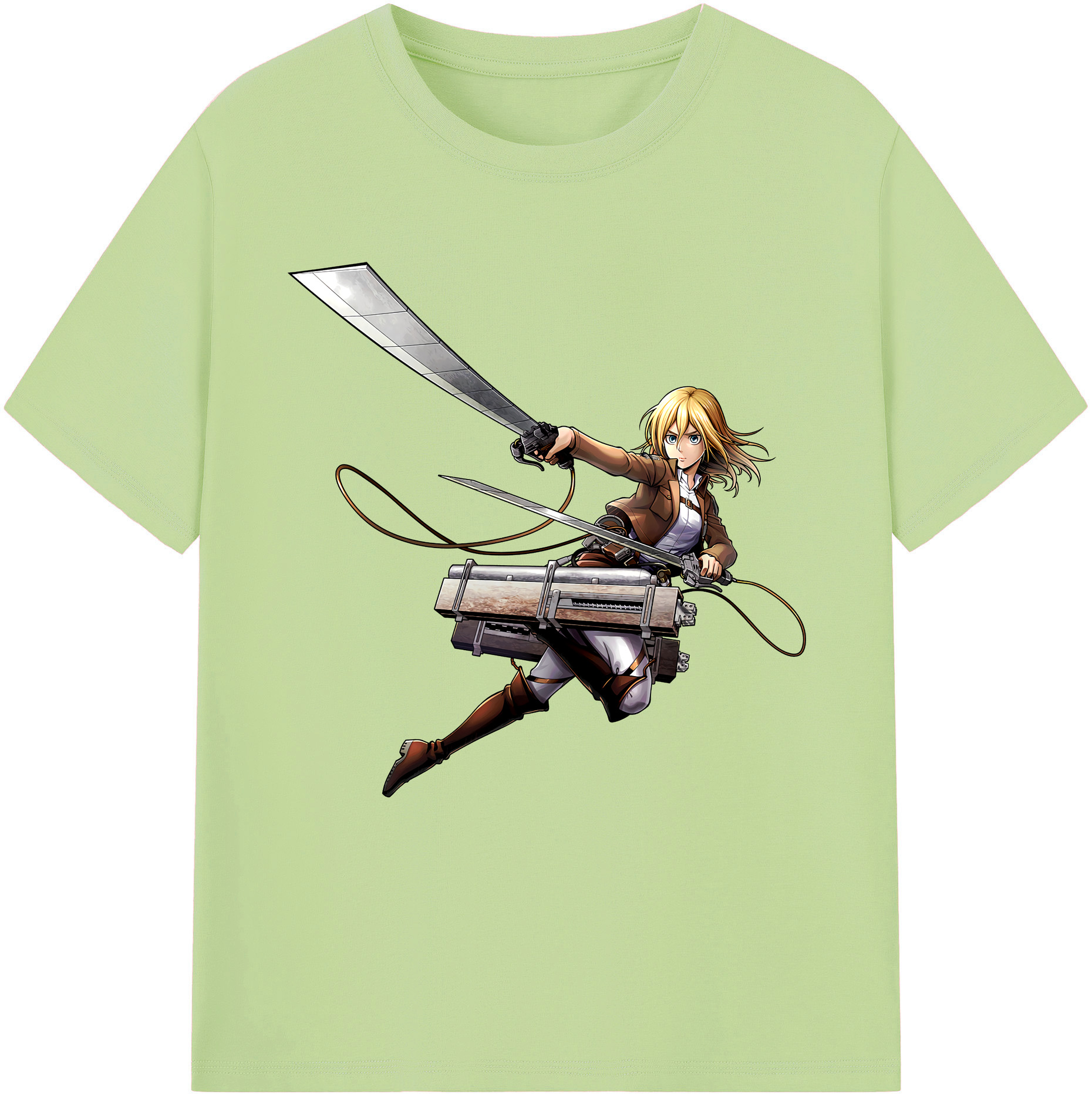 （画像用） 進撃の巨人 クリスタ·レンズ Attack on Titan Christa Lenz 綿100％半袖Tシャツ（フロントプリント）